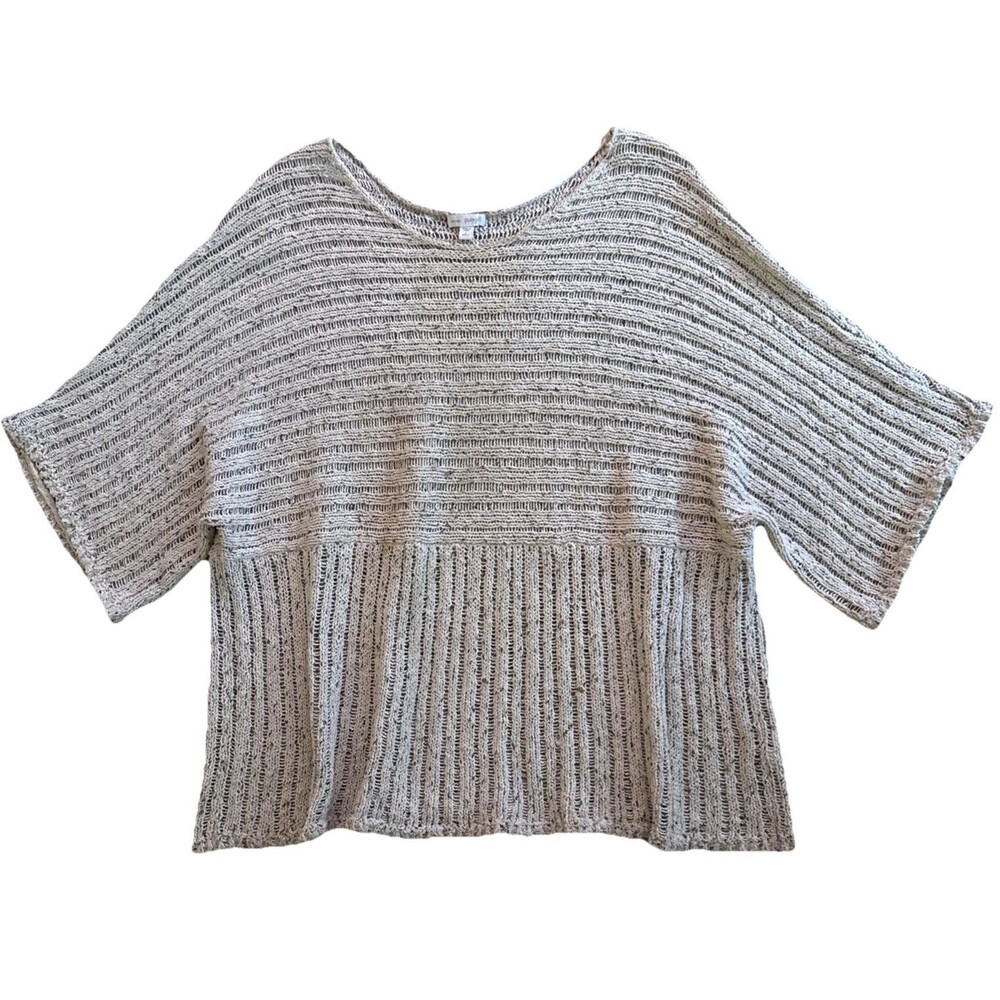 J Jill Kimono Pure Jill Sweater Womens Sz L Oatmeal Relaxed Oversized Lagenlook - Picture 9 of 14